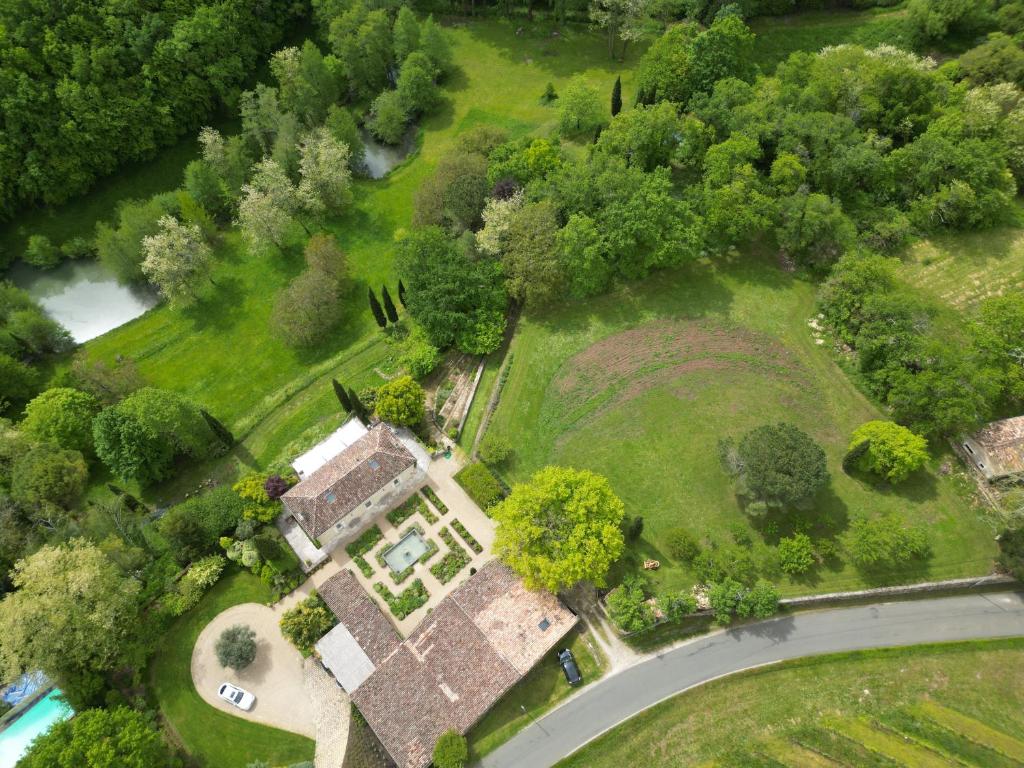 an aerial view of a large estate with trees at Domaine de Pertignas in Saint-Vincent-de-Pertignas