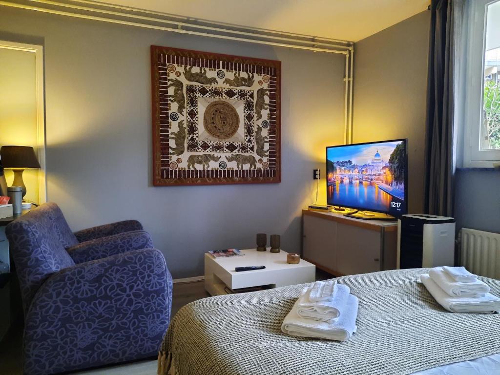 TV a/nebo společenská místnost v ubytování Casa di Sven