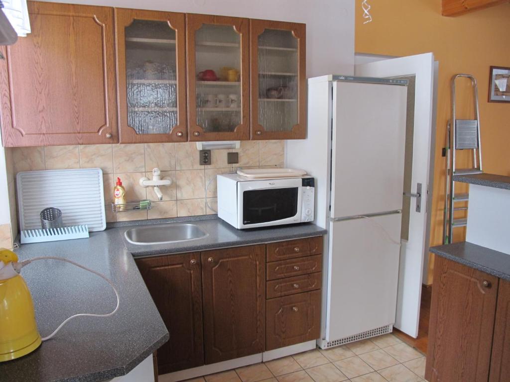 Kuchyň nebo kuchyňský kout v ubytování Guest House U Lakomce