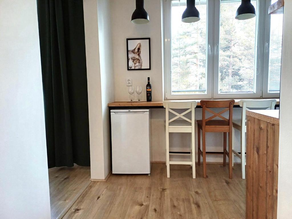 Kuchyň nebo kuchyňský kout v ubytování Apartman Point