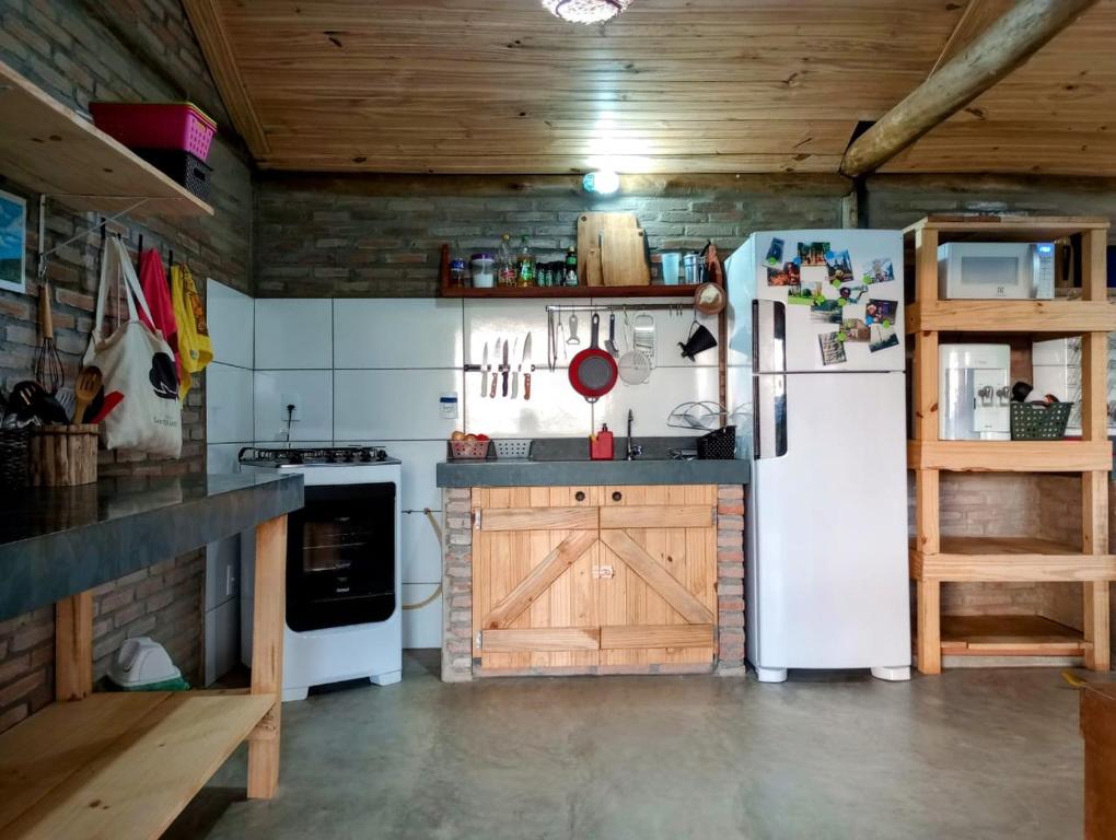Kuchyň nebo kuchyňský kout v ubytování Camping Carcará da Canastra