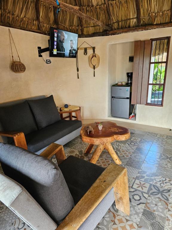 Posezení v ubytování Cabaña Los Gallitos Ecolodge