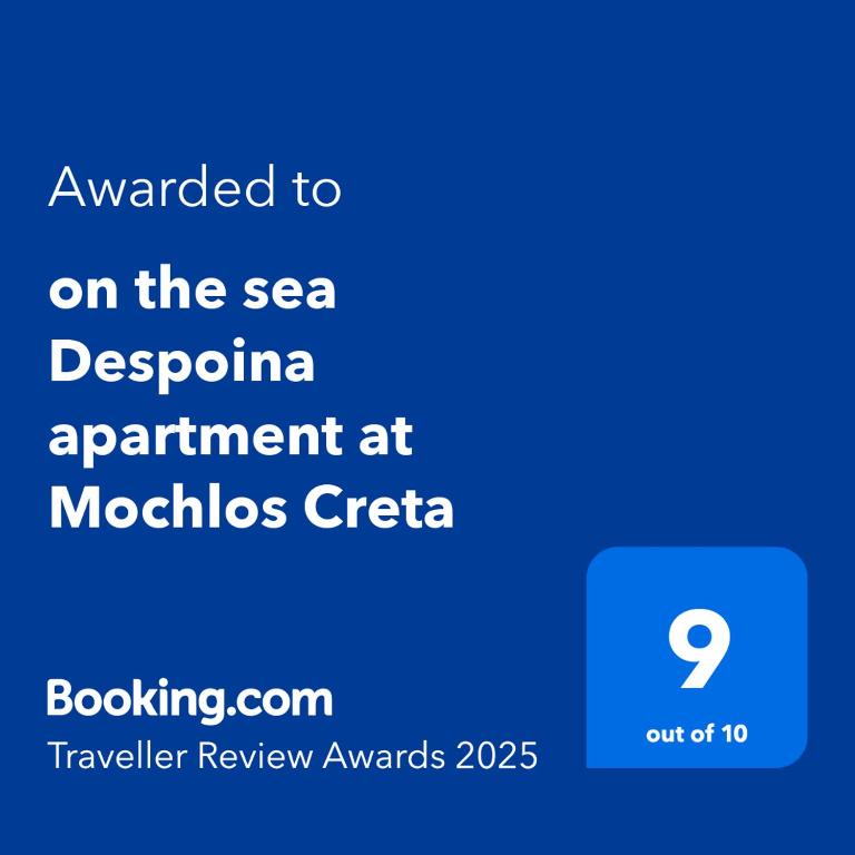 Certifikát, hodnocení, plakát nebo jiný dokument vystavený v ubytování on the sea Despoina apartment at Mochlos Creta