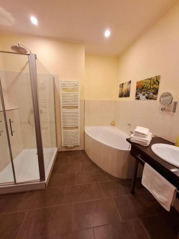 Koupelna v ubytování Haus Astenberg