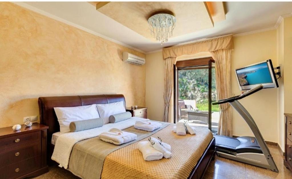 Postel nebo postele na pokoji v ubytování Cretan Sunny Villa