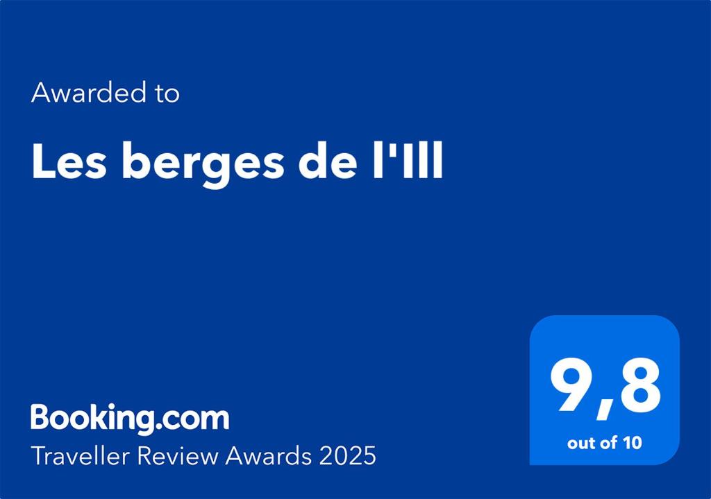 Certifikát, hodnocení, plakát nebo jiný dokument vystavený v ubytování Les berges de l'Ill