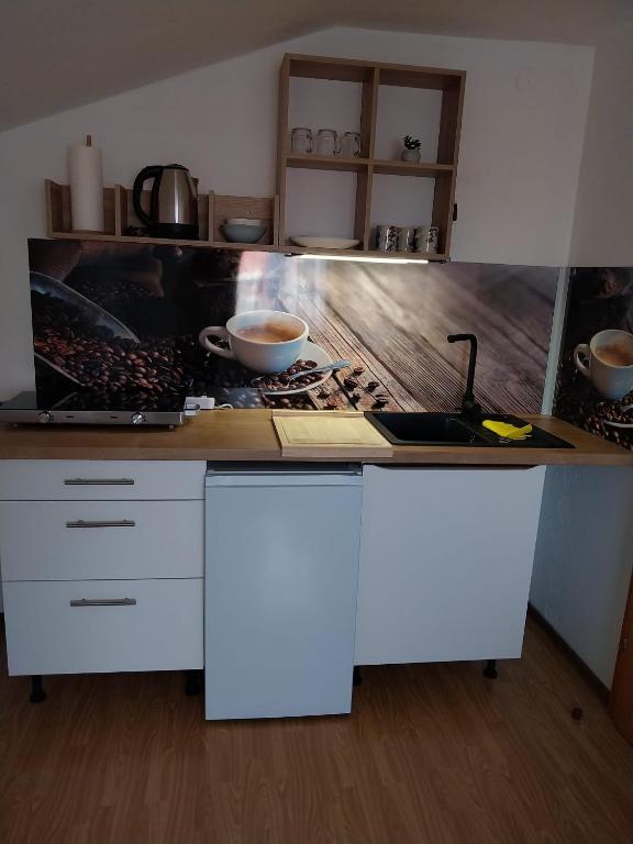 Kuchyň nebo kuchyňský kout v ubytování Haus Lorang