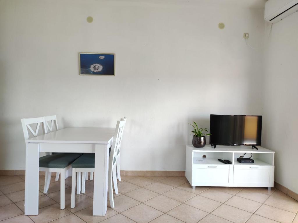 Televízia a/alebo spoločenská miestnosť v ubytovaní Apartments Marijan