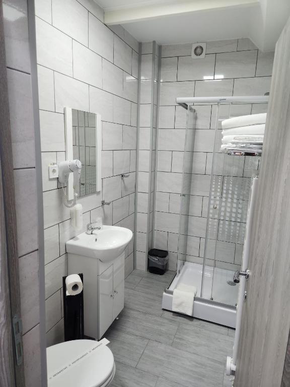 Koupelna v ubytování Casa Lupeni