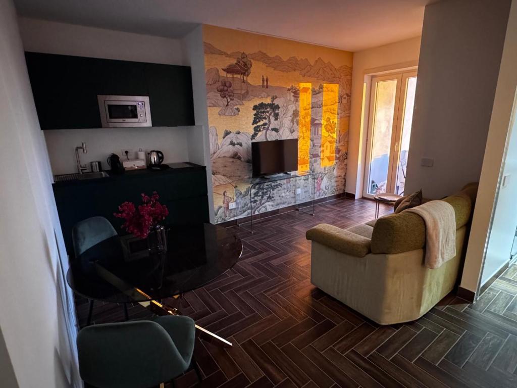 Posezení v ubytování Ram7 Kōfuku Zen Apartment Gallarate