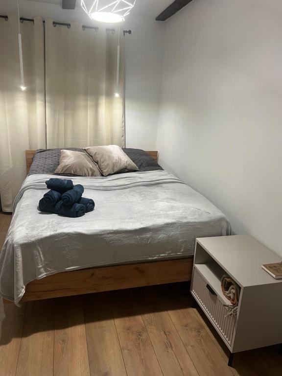 Postel nebo postele na pokoji v ubytování Apartament Gołębiewscy