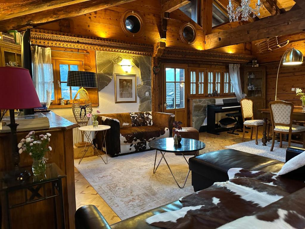 Posezení v ubytování Chalet Rayon de Soleil Gryon Villars