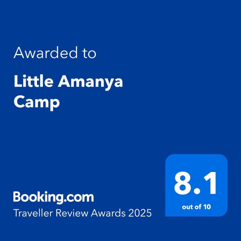 Certifikát, hodnocení, plakát nebo jiný dokument vystavený v ubytování Amanya 1-Bed Leopard Tent