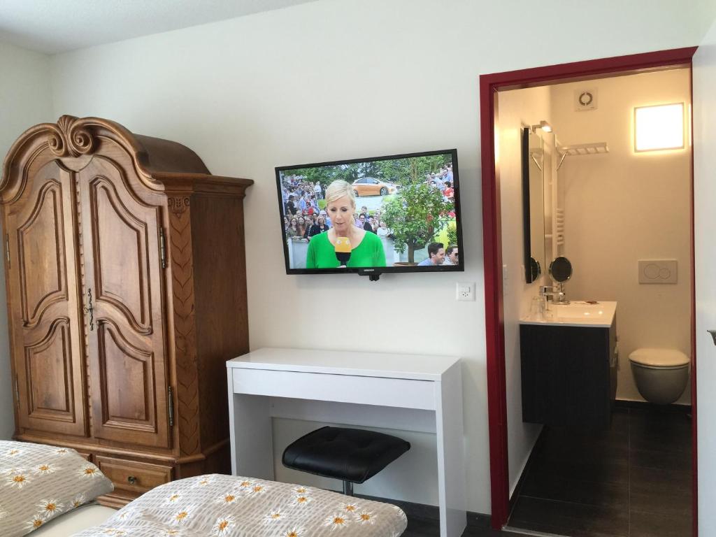 TV a/nebo společenská místnost v ubytování Römerhof - Hotel with Self Check-in