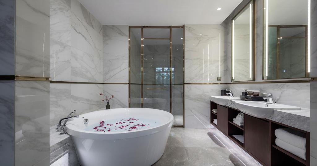 Koupelna v ubytování Xinghuacun Hotel