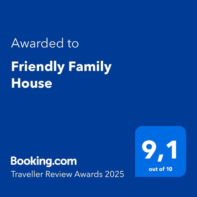 Certifikát, hodnocení, plakát nebo jiný dokument vystavený v ubytování Friendly Family House