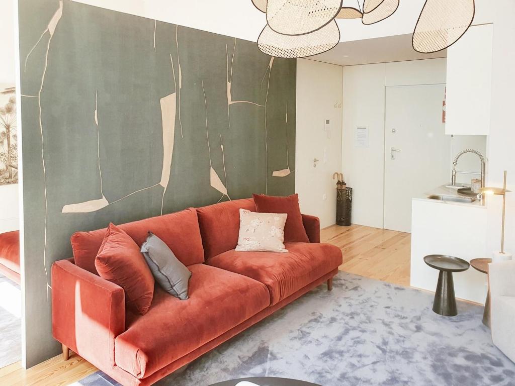 Posezení v ubytování Classic loft in fully renewed building at Batalha