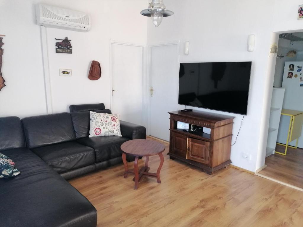 TV a/nebo společenská místnost v ubytování Sunrise SeaView Apartment Fiesa