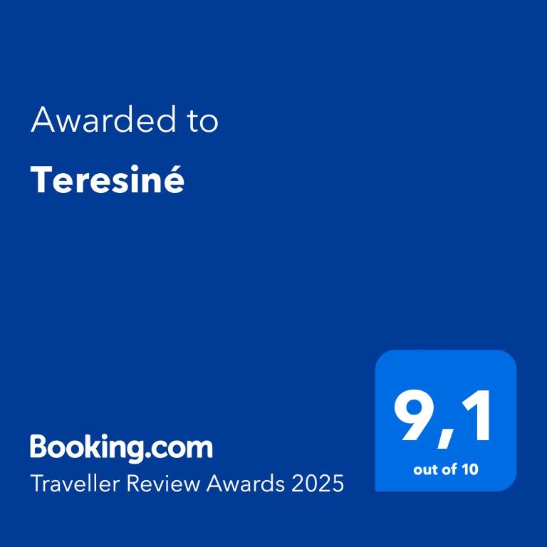 Certifikát, ocenenie alebo iný dokument vystavený v ubytovaní Teresiné