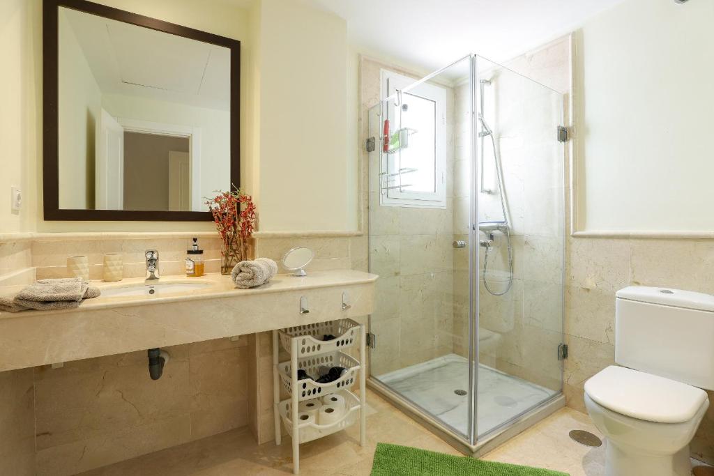 Kúpeľňa v ubytovaní San Pedro beachside apartment