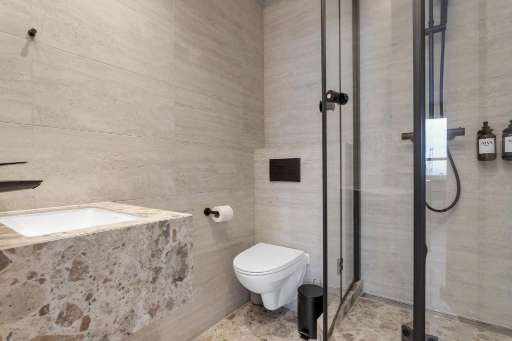 Koupelna v ubytování Alva Hotel Brautarholt