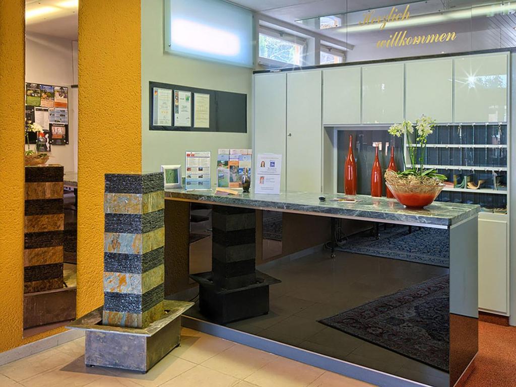 Kuchyň nebo kuchyňský kout v ubytování Hotel Burgblick