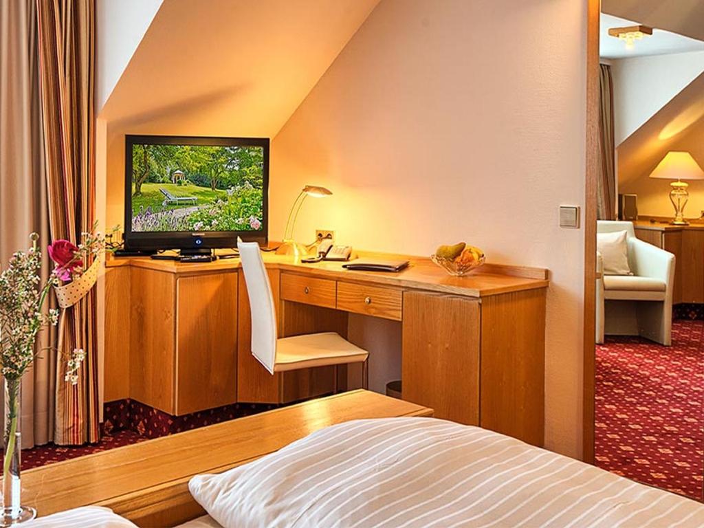 TV a/nebo společenská místnost v ubytování Hotel Burgblick