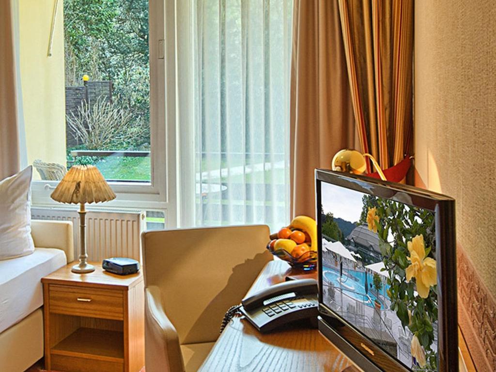TV a/nebo společenská místnost v ubytování Hotel Burgblick