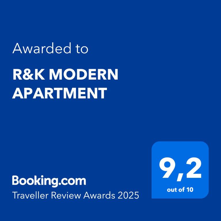 Certifikát, hodnocení, plakát nebo jiný dokument vystavený v ubytování R&K MODERN APARTMENT
