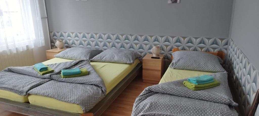 Postel nebo postele na pokoji v ubytování Ubytování Prušánky