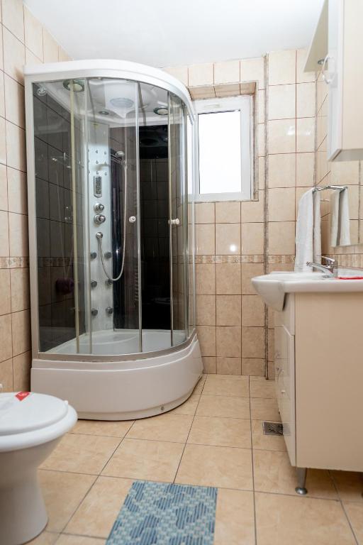 Koupelna v ubytování Hotel Sucidava