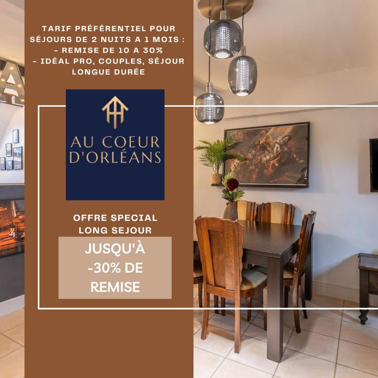 un panneau indiquant une salle à manger avec une table et des chaises dans l'établissement Le Gentleman, à Orléans