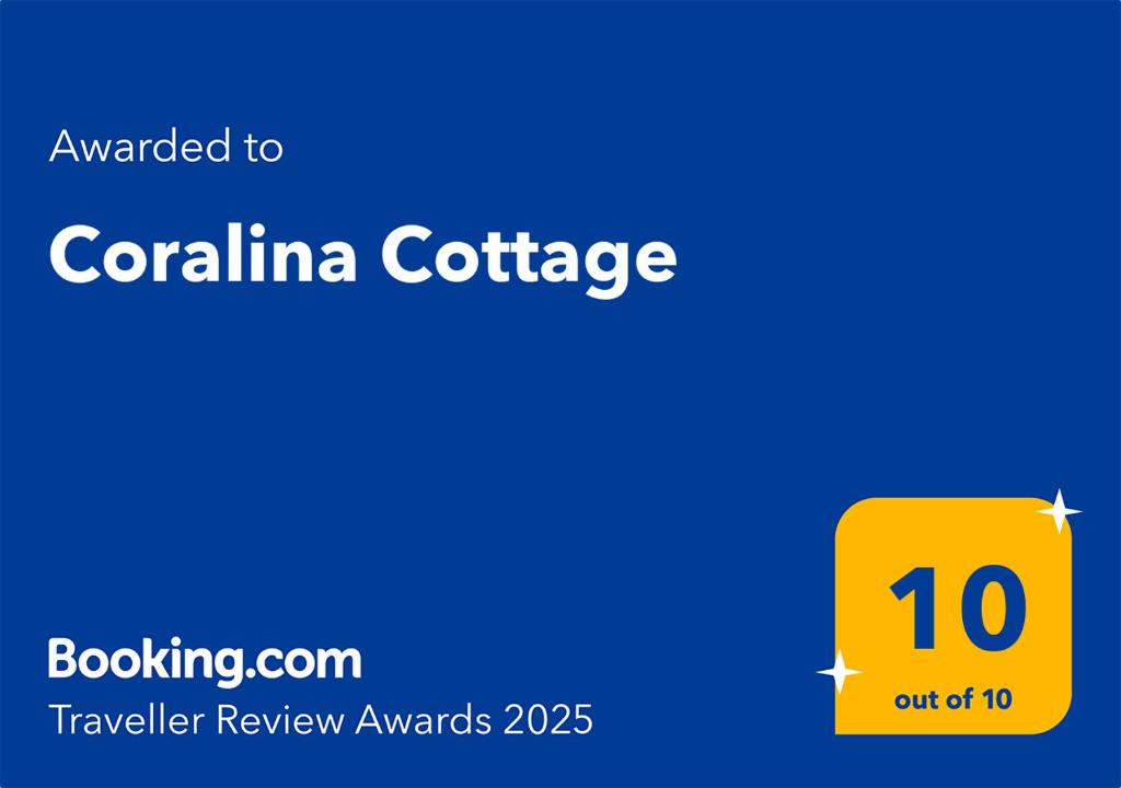Certifikát, hodnocení, plakát nebo jiný dokument vystavený v ubytování Coralina Cottage