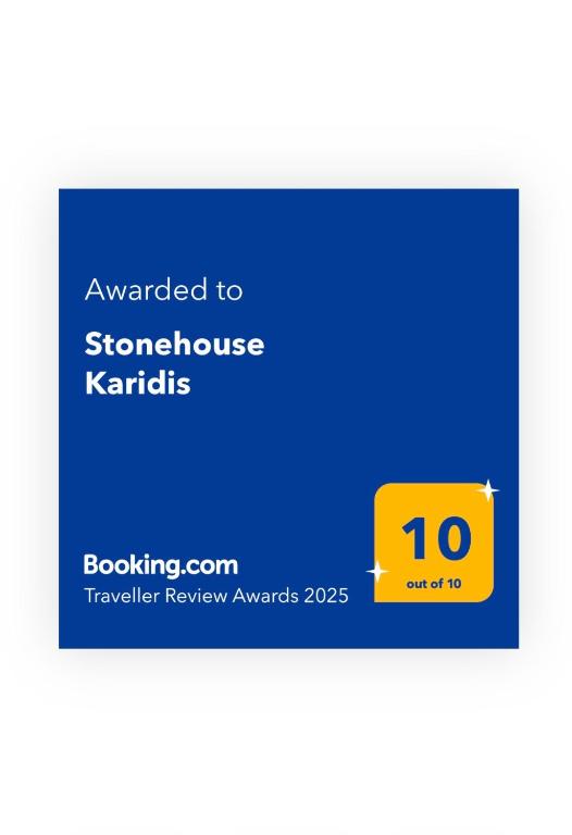 Certifikát, hodnocení, plakát nebo jiný dokument vystavený v ubytování Stonehouse Karidis