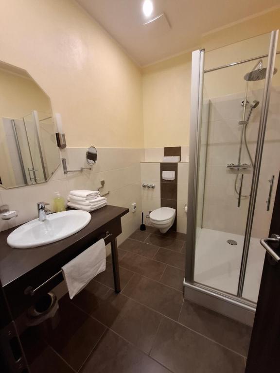 Koupelna v ubytování Haus Astenberg