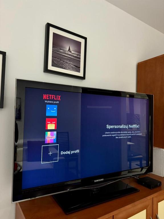 TV a/nebo společenská místnost v ubytování Leśny Zakątek