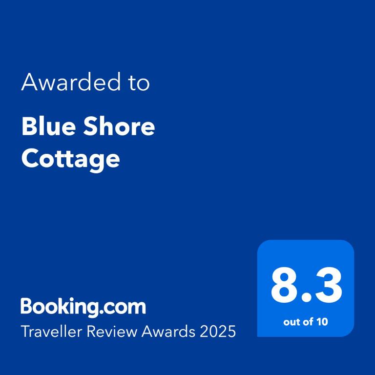 Certifikát, hodnocení, plakát nebo jiný dokument vystavený v ubytování Blue Shore Cottage