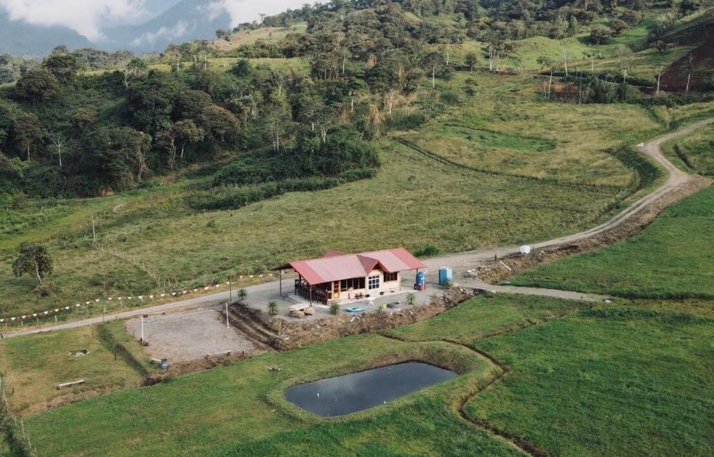 an aerial view of a house on a hill at Nodriza House in Baeza