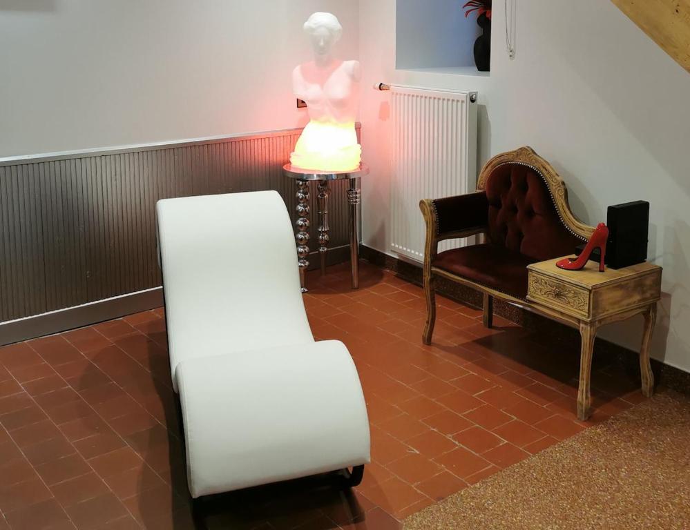 Posezení v ubytování Gîte Ozé