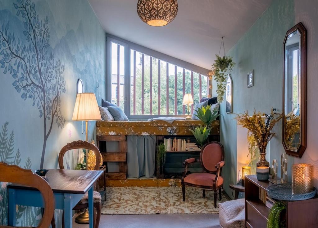 Posezení v ubytování Tiny house Les Nomades