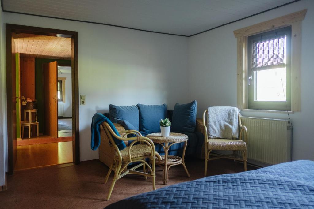 Pension und Gastwirtschaft Mareile am Rennsteig - Habitación Cuádruple Con Baño Privado