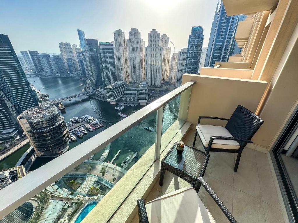 Balkón nebo terasa v ubytování Scenic view studio/Dubai Marina