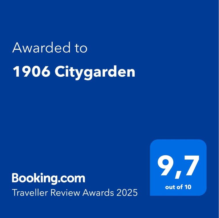 Certifikát, hodnocení, plakát nebo jiný dokument vystavený v ubytování 1906 Citygarden