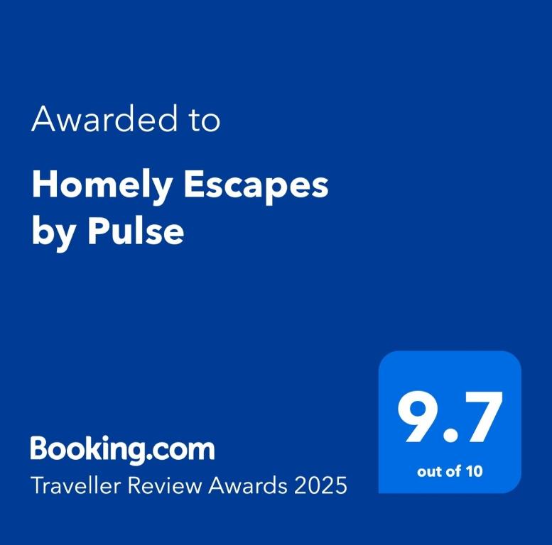 Certifikát, hodnocení, plakát nebo jiný dokument vystavený v ubytování Homely Escapes by Pulse