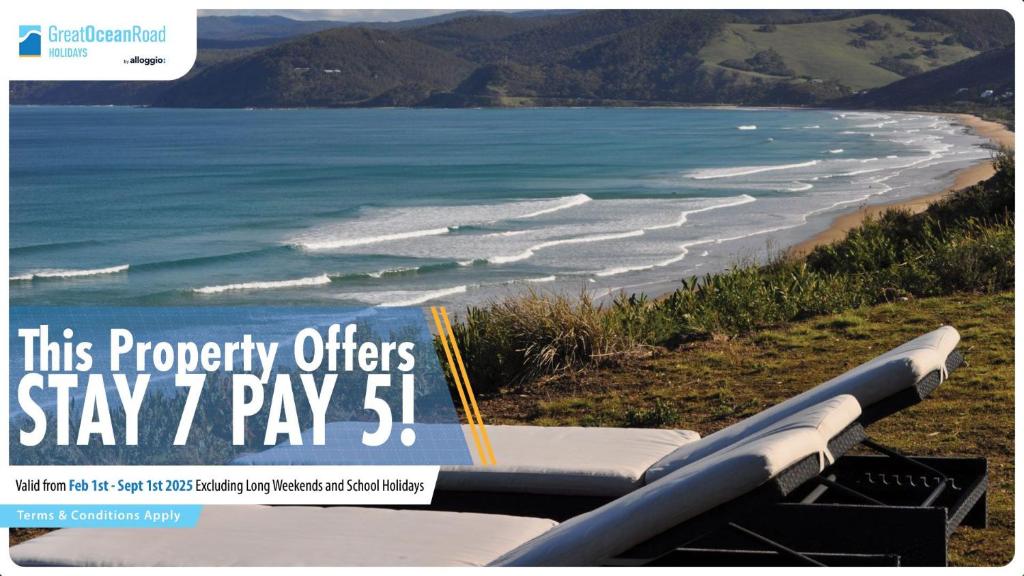 a flyer for a property offer to stay t pay sidx sidx sidx at Beachside At Breakers in Lorne