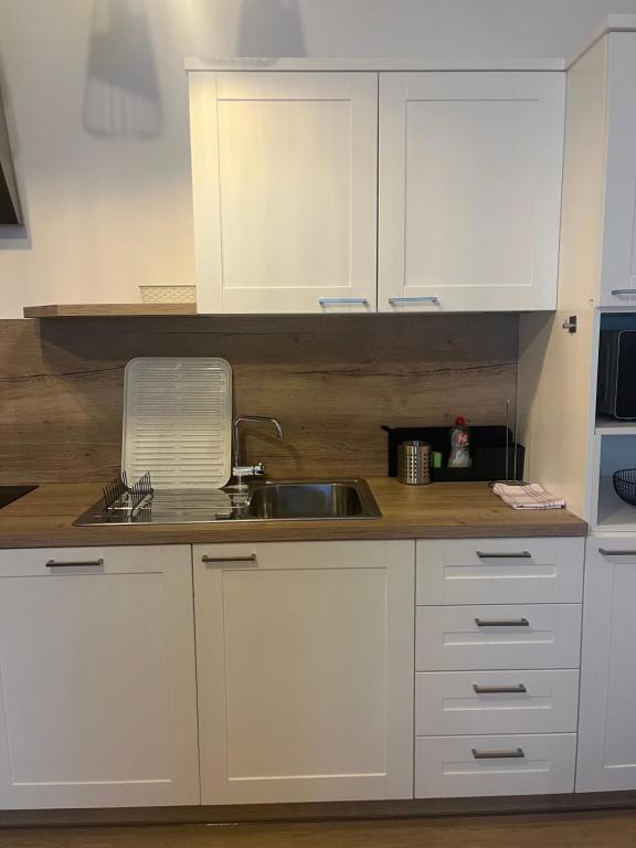 Kuchyň nebo kuchyňský kout v ubytování BonAire apartment
