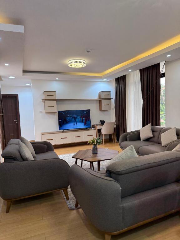 Posezení v ubytování Cascadia Apartments Kigali