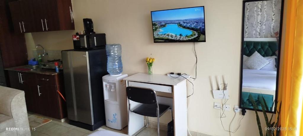 Η κουζίνα ή μικρή κουζίνα στο Sunny studio chic comfort near UN