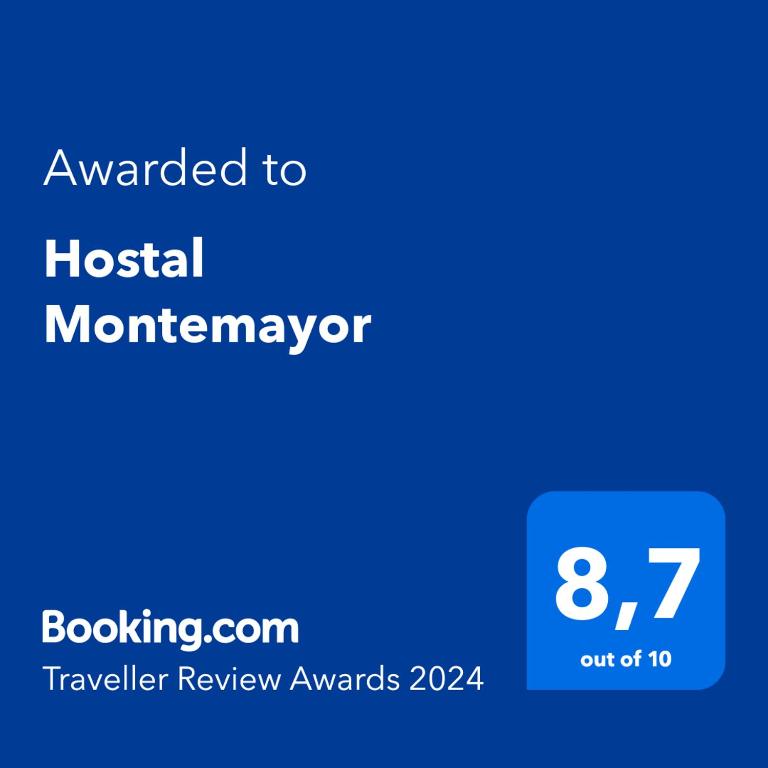 Certifikát, hodnocení, plakát nebo jiný dokument vystavený v ubytování Hostal Montemayor