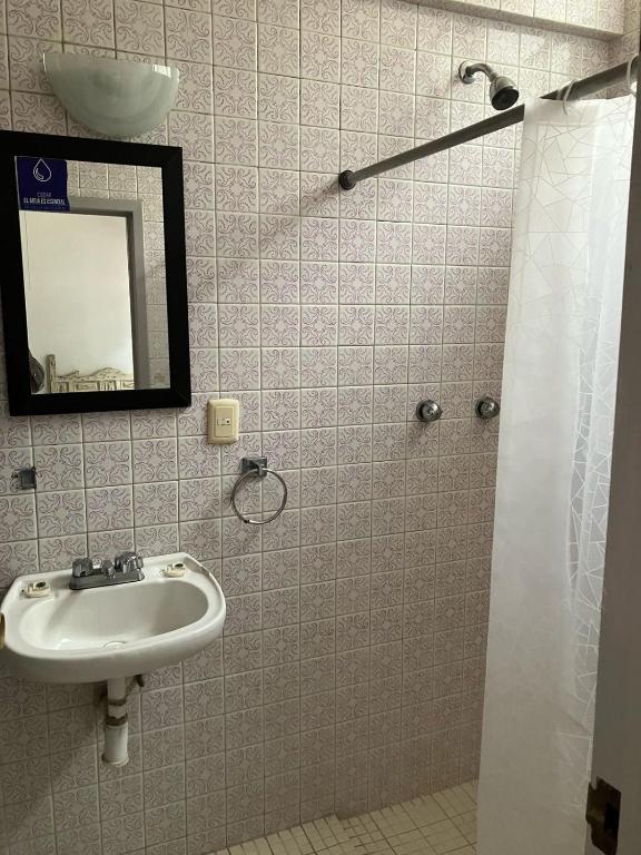 Koupelna v ubytování Hotel Palacio